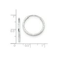 thumbnail image 2 of Real 14kt White Gold Diamond-cut Princess Square Tube Endless Hoop Earrings; for Adults and Teens; for Women and Men, 2 of 2