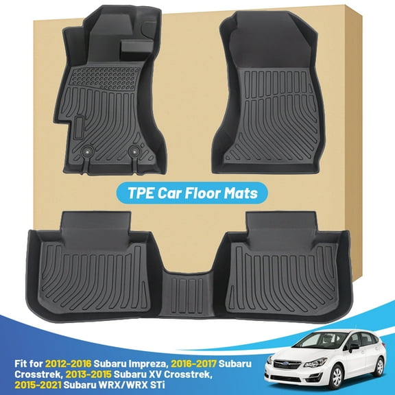 Black Floor Mats Liners Replacement for Subaru Impreza 2012 2013 2014 2015 2016 Heavy Duty All Weather Guard Front and Rear Car Carpet-Custom Fit-Tough/Durable/Odorless