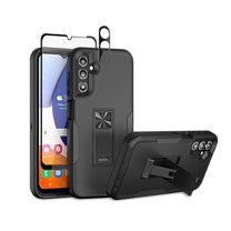 TASHHAR Samsung Galaxy A14 5G Case with Screen and Lens Protector and Magnetic Car Mount Kickstand Military Grade Full Body Double Layer Drop Protection Rugged Durable for Galaxy A14 5G Phone - Black