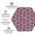 thumbnail image 3 of Honeii Hand Drawn Strawberry print Leather Coaster Set of 4, ideal for safeguarding your furniture from drinks spills and effortless cleanup-Hexagon, 3 of 6