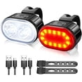 thumbnail image 1 of Juego de luces LED para bicicleta, potente kit de iluminación, resistente al agua IPX5, recargable por USB, delanteras y traseras, para carretera, para hombres, mujeres y niños, 4/6 modos., 1 of 5
