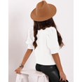 thumbnail image 3 of Suéteres abullonados de manga corta para mujer 2024, primavera y verano, modernas, casuales, blusas blancas, 3 of 6