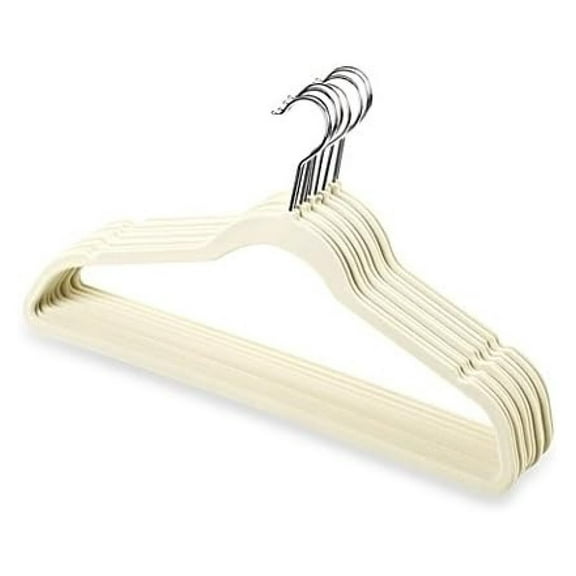 Petite Hangers - 50 Pack, 14.5" Linen Suit Hangers for Women's Clothing, Space Saving Non-Slip Hangers for Petite & Junior Sizes, Notched for Straps