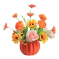 thumbnail image 2 of Faux Silk Flower Centerpiece, Realistic Floral Arrangement With Decorative Vase Maintenance Free Decor, Home Table Display for Bedroom Dining Room Office, 2 of 7