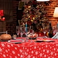 thumbnail image 6 of 4 Pack Christmas Tablecloth Christmas Snowflake Tablecloth White Snowflake Plastic Table Cover Winter Wonderland Table Clothes Christmas Table Decorations Merry Christmas Party Supplies 86 x 51 Inch, 6 of 7