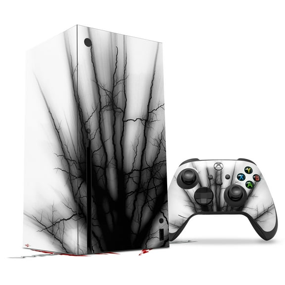 WraptorSkinz Skin Wrap compatible with the 2020 XBOX Series X Console and Controller Lightning Black (XBOX NOT INCLUDED)