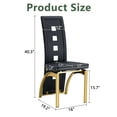 thumbnail image 4 of Modern Dining Chairs Set of 4, Black Dining Room Chairs Set of 4, Upholstered PU Leather Kitchen Chairs with Gold Metal Legs, High Backrest Armless Seating for Kitchen, Dining Room, 4 of 8