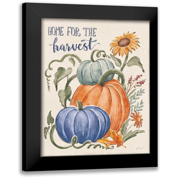 Penner, Janelle 12x14 Black Modern Framed Museum Art Print Titled - Harvest Jewels IV Navy