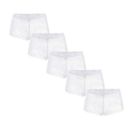 

TAIAOJING 5 Pack Womens Cotton Briefs Ladies Ultra Soft Seamless Bikini Assorted Boxer Lace Underwear Panties