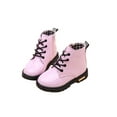 thumbnail image 3 of Ritualay Kids Ankle Boots Boys Girls Waterproof Outdoor Combat Shoes Side Zipper Booties (Toddler/Little Kid/Big Kid) Pink 6.5C, 3 of 8