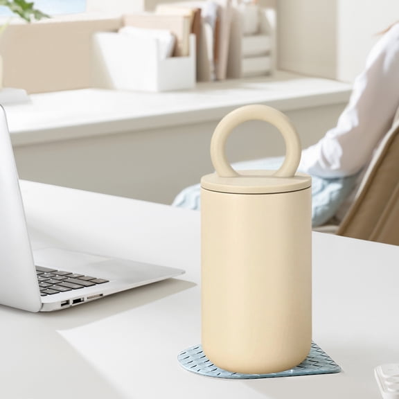 Tuvgenk Insulated Water Bottle with Handle 17 Oz Stainless Steel Water Bottle Flask Beige Reusable for Home Office Travel