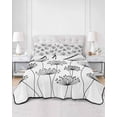 thumbnail image 2 of Twin XL Quilt Bedding Set, Black Dandelion Reversible Summer Quilt 3 Pieces, Country Modern Minimalist Flower Lightweight Bedspreads Coverlets with 2 Pillow Shams for All Seasons, 2 of 5