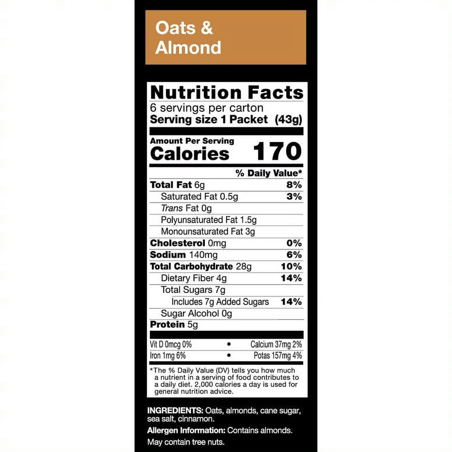 Kind Oatmeal, Oats & Almond, 1.5 oz Packets (6 Ct)