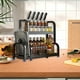 thumbnail image 5 of Estante para especias y condimentos, estante para cuchillos, encimera de 2 niveles, soporte para aceite y vinagre, diseño moderno para cocina, ideal para cocinar en casa, solución de almacenamiento c, 5 of 9