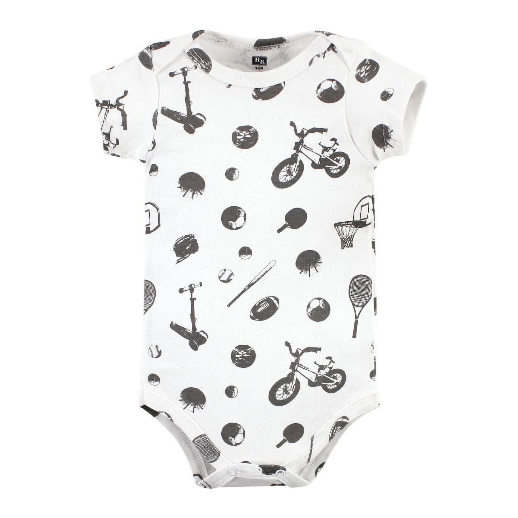 Hudson Baby Short Sleeve Bodysuits, 5-Pack, Newborn- 24 Months