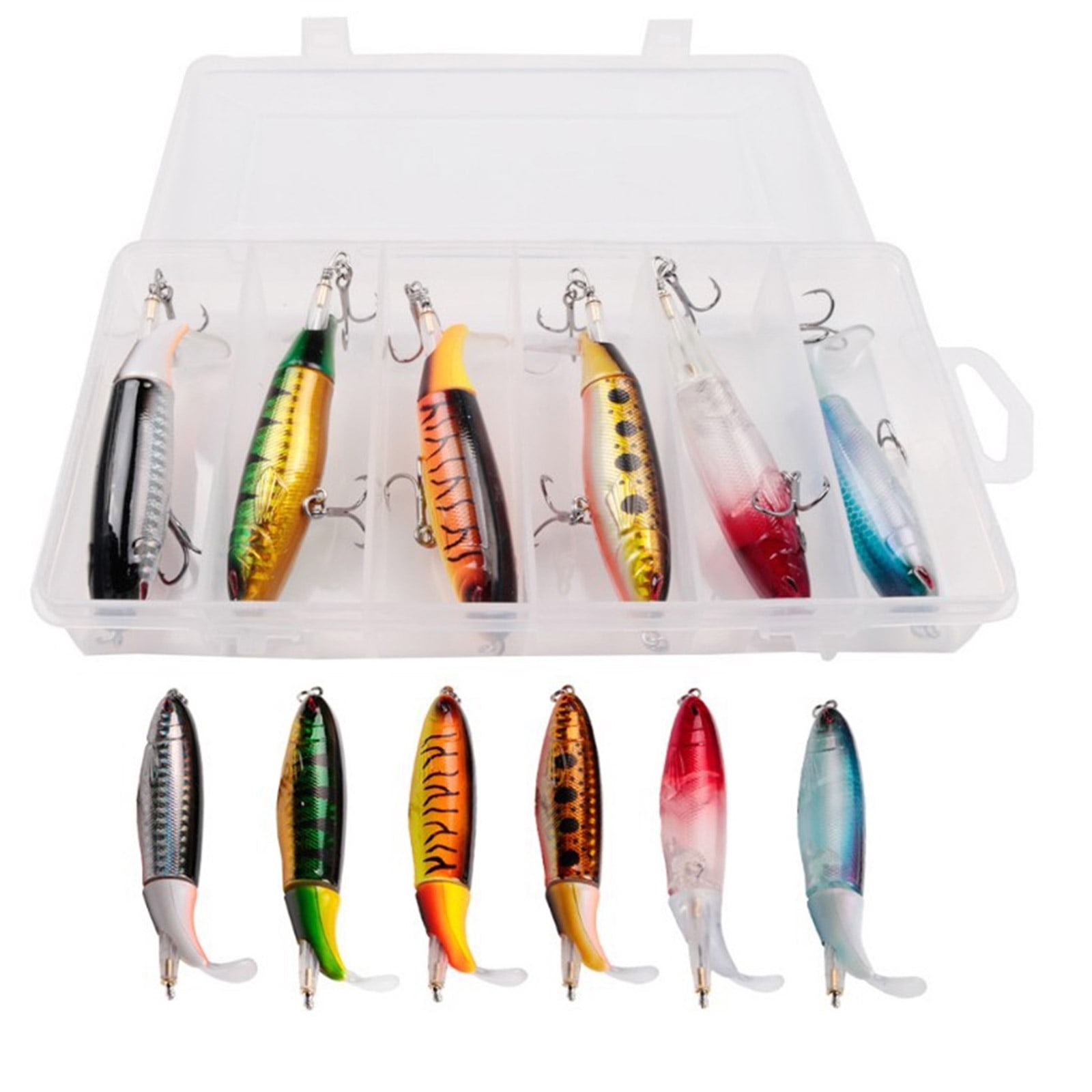 6Pcs Propeller Baits Lure Fish Hook Rotating Tail Artificial Baits Hard Crankbait Topwater Fishing Lures Fishing Tackle