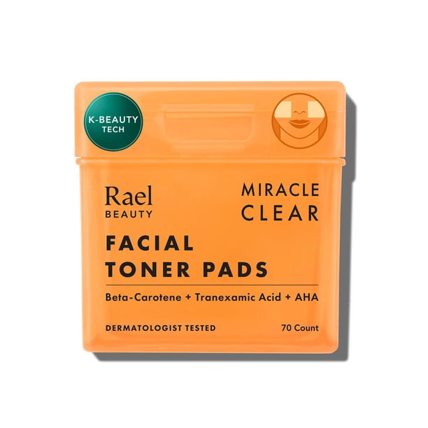 Almohadillas de tóner Rael Cotton para rostro coreano con caroteno, 70 unidades