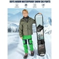 thumbnail image 6 of Asfixiado Boys Youth Waterproof Hiking Ski Snow Pants Unisex Kids Elastic Waist Warm Insulated Pants Girls Outdoor Fleece-Lined Soft Shell Trousers, 6 of 9