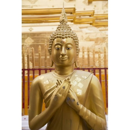 Thailand, Chiang Mai Province, Wat Phra That Doi Suthep. Buddha Statue Print Wall Art By Emily