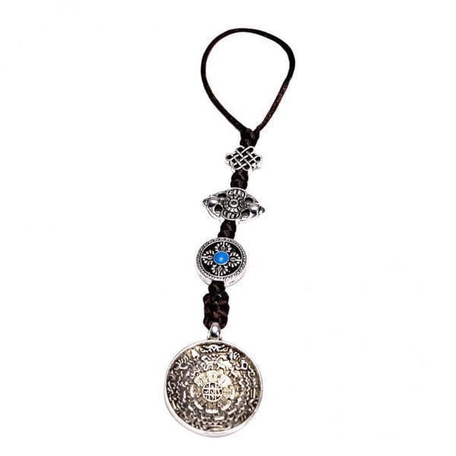 Collar con colgante de de cobre tibetano para bendiciones de vehículos 4 piezas