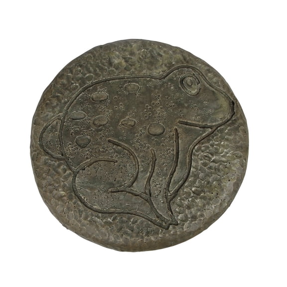 Solid Rock Stoneworks Set of 2 Round Frog Stepping Stone- 1" Tall x 12" w Dia- Aged Pine