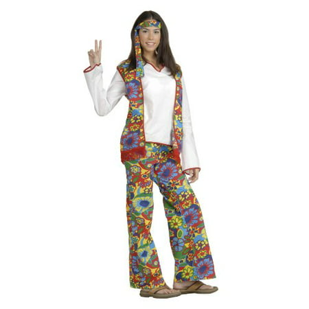 Forum Hippie Dippie Chick Woman's 60's Costume, Multi, One