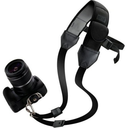 USA Gear Quick Access Sling Shoulder Neck Strap with Comfortable Padded Neoprene and Accessory Pockets - Works With Sony, Nikon, Canon, Panasonic and More (Best Dslr Sling Strap)