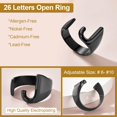 thumbnail image 3 of HAHDAXIA Gold Bold Initial Letter Open Ring Adjustable, GoldChic Jewelry Women Statement Rings Personalised Engraved Womenu2019s Signet Ring for Party, 3 of 7
