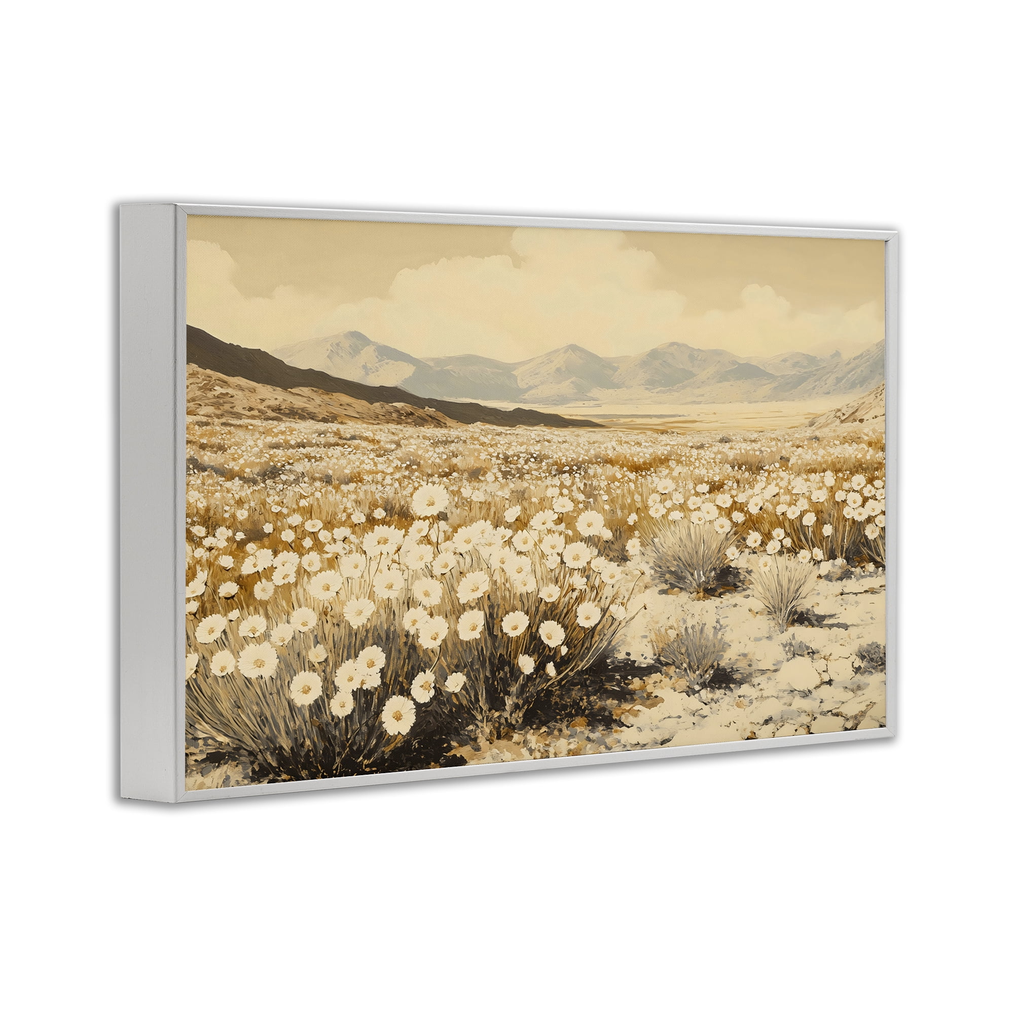 Stupell Industries Desert Wildflowers in Golden Valley White Framed Giclee Art, design by Franklyn Gregory