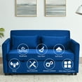 thumbnail image 4 of Momspeace&nbsp;Pull Out Sofa Bed Sleeper Sofa Couch Sofa Bed with Adjustable Backrest Velvet Loveseat For Living Room - Blue, 4 of 8