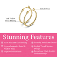 thumbnail image 3 of Cate & Chloe Matilda 18k Yellow Gold Plated 25mm Hoop Earrings for Women, Gift for her, 3 of 10