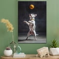 thumbnail image 2 of American Bulldog Cute Dog Volleyball Poster Canvas – Retro American Bulldog Dog Batter in Action With Volleyball for Themed Living Room, 2 of 5
