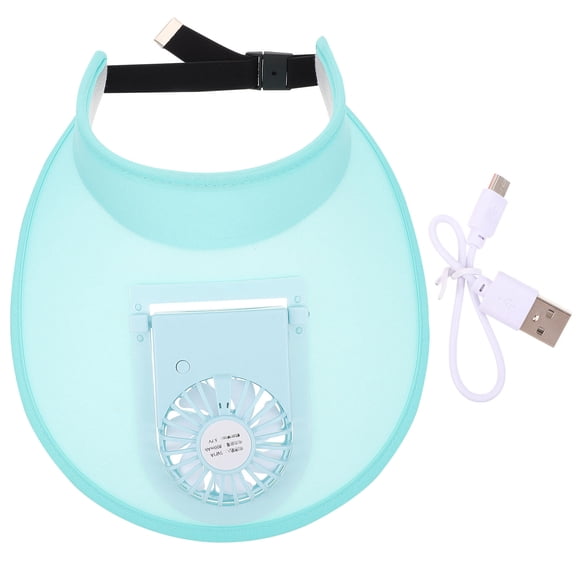 MLINS Green Visor Fan with Rechargeable Cooling Hat for Women Adjustable Size and Fan Angle Summer Outdoor Activities