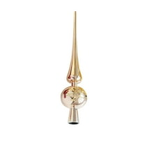 Christmas Tree Topper Star, Gold Electroplated Snowflake Print Hanging Ornament for Xmas Tree Decoration Holiday Party(Rose Gold)