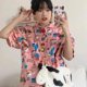 thumbnail image 1 of Camisa Sanrio Hello Kitty con estampado de dibujos animados Kawaii de manga corta, Top informal Retro a la moda para mujer Y2K Sweet Girl de verano, 1 of 4