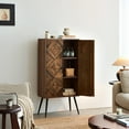 thumbnail image 4 of PJCOLL 50" Tall Accent Cabinet with Handcrafted Reclaimed Wood Doors, Kitchen Sideboard Storage Cabinet for Living Room, Hallway, Bedroom, 4 of 9