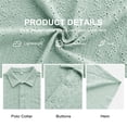 thumbnail image 4 of QDG Men's Short Sleeve Button-Up Shirt Cuban Collar Hollow Out Texture Casual Summer Beach Vacation Shirt, 4 of 8