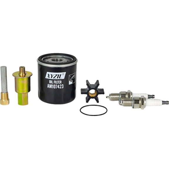 XYZIL Maintenance Service Kit Compatible with Kohler Marine Generator 4EF 5E 6EF 7.3E BPR4ES 267987 GM116125-S 23-7762 359771 23-7821 260085 23-6400 359978 23-3314 Impeller Spark Plug Fuel Oil Filter