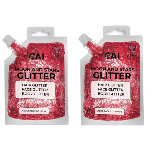 Gel con purpurina CAI BEAUTY NYC para rostro y vello para Halloween, 90 ml, rojo