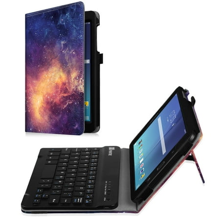 For Samsung Galaxy Tab E 8.0 Tablet Keyboard Case - Slim Fit Stand Cover with Removable Bluetooth Keyboard,