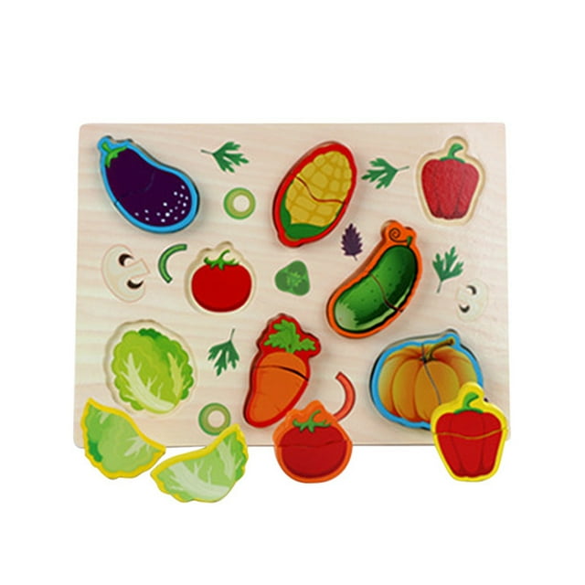 Fiudx Juguetes Juego De Mesa De Rompecabezas De Madera Para Niños, Rompecabezas De Educación Temprana, Tablero De Mano Grueso