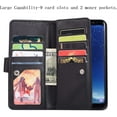 thumbnail image 2 of Wallet Case for Samsung Galaxy S7,Magnetic Handbag Zipper Pocket PU Leather Flip with 9 Card Slots and Wrist Strap Folio TPU Inner Stand Case for Samsung Galaxy S7 - Black, 2 of 14