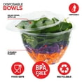 thumbnail image 3 of Stock Your Home 48oz Clear Plastic Salad Bowls with Lids Disposable (50 Pack) Large Takeout Container with Snap on Lid for Fruit Salads, Quinoa, Lunch and Meal Prep, Acai Bowl, To-Go Party Containers, 3 of 7