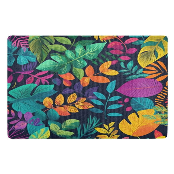 Brightly Colored Leaves Doormat 32x20 inch Non Slip Doormat Absorbent Welcome Mat Indoor Doormat for Bedroom Living Room