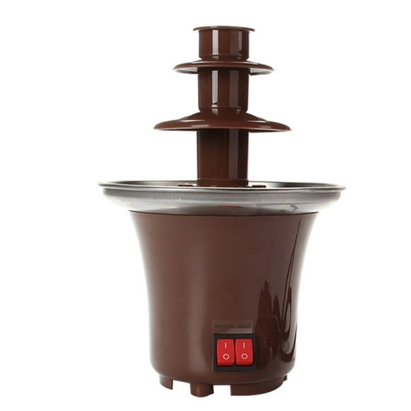CAROOTU Mini 3 Tiers Chocolate Fondue Fountain Easy To Assemble Perfect For Nacho Cheese BBQ Sauce Ranch