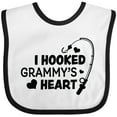 thumbnail image 3 of Inktastic I Hooked Grammy's Heart with Fishing Rod Boys or Girls Baby Bib, 3 of 4