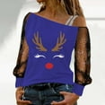 thumbnail image 2 of Funny christmas shirts Off Shoulder long sleeve shirts for women Elegant Lace Blouse Casual Loose Fit Top For Daily Wear And Comfortable Stretchable Soft Breathable Fashion Style, 2 of 4