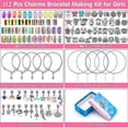 thumbnail image 2 of Juego de 112 pulseras de cuentas de cristal de colores para niños con agujeros grandes, hechas a mano, 2 of 4