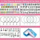 thumbnail image 2 of Juego de 112 pulseras de cuentas de cristal de colores para niños con agujeros grandes, hechas a mano, 2 of 4