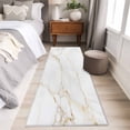 thumbnail image 4 of White Golden Marble 2'x6' Runner Rugs for Hallway Kitchen Bedside Non Slip Washable, Modern Abstract Art Elegant Entryway Rug Runners with Rubber Backing, Long Carpet Runner for Laundry Room, 4 of 8